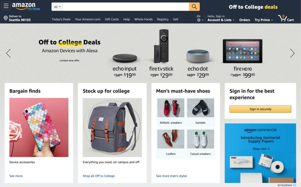 amazon website^2019^homepage august - Raw.Studio